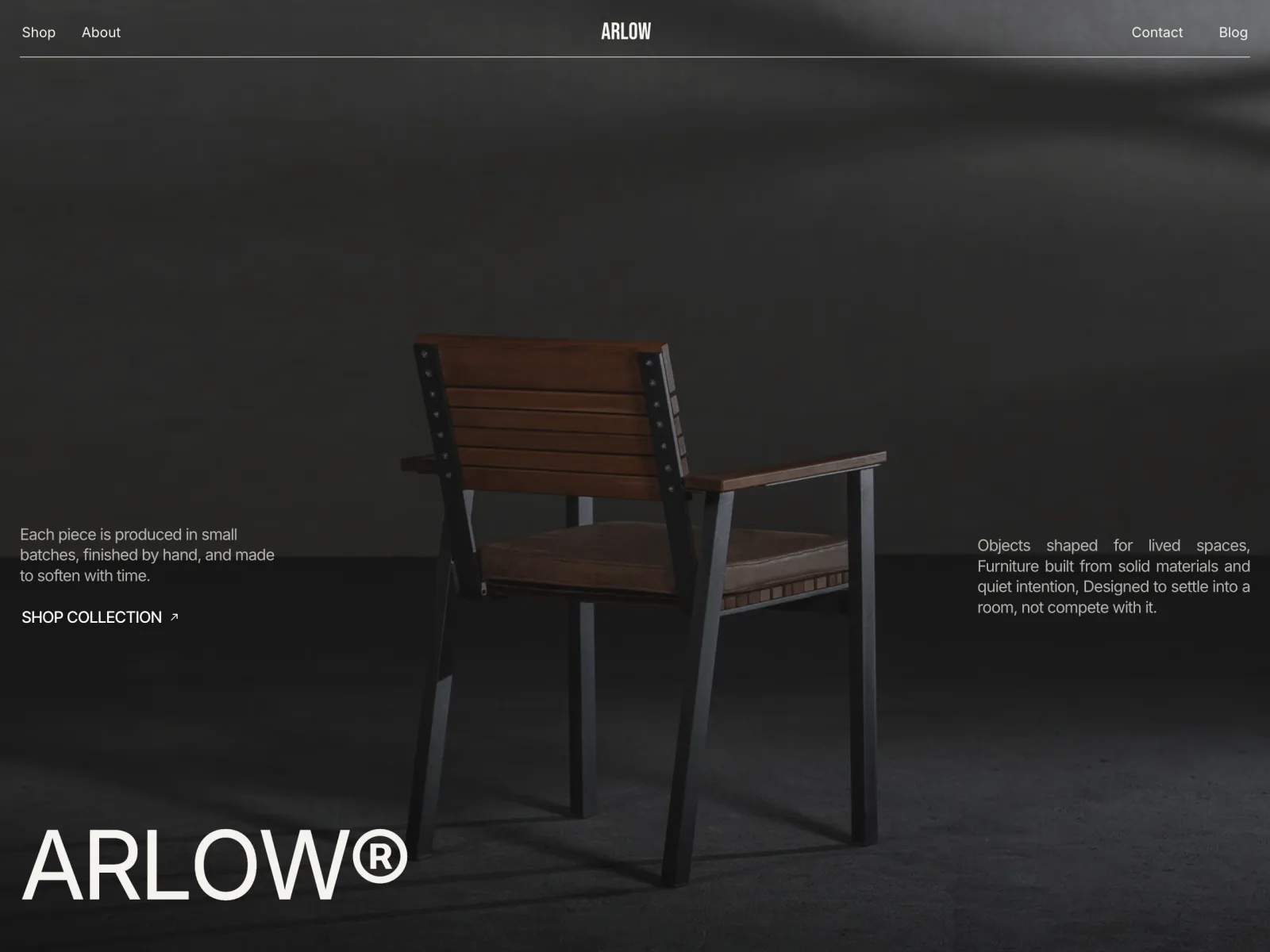 Arlow: furniture shop and journal: homepage of the e-commerce & dtc site