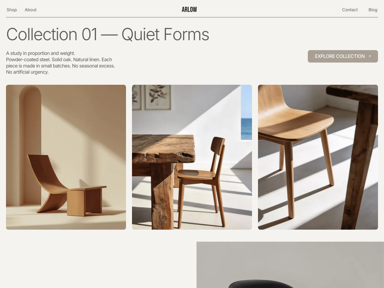 Arlow: furniture shop and journal: screen 2