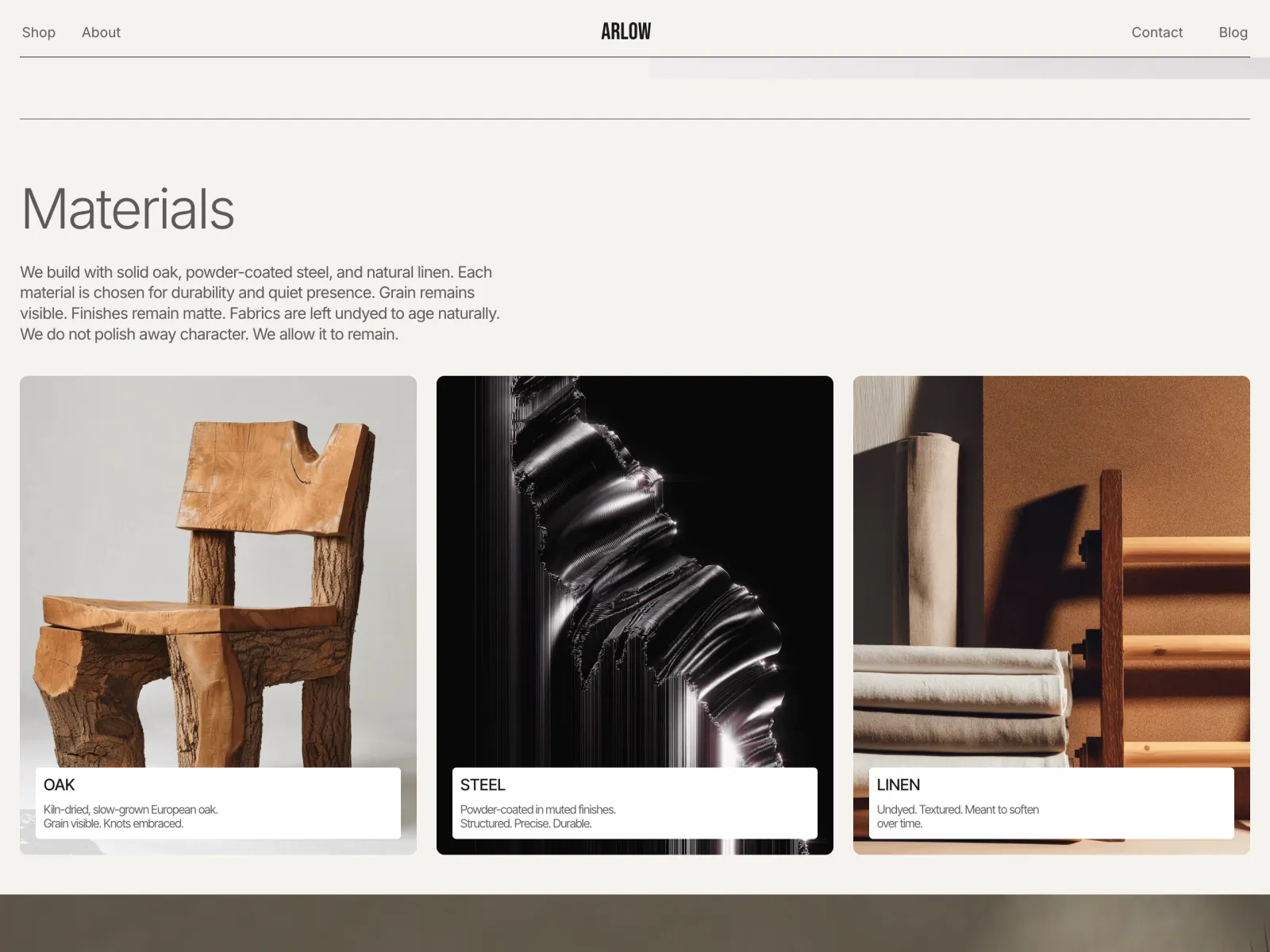 Arlow: furniture shop and journal: screen 3